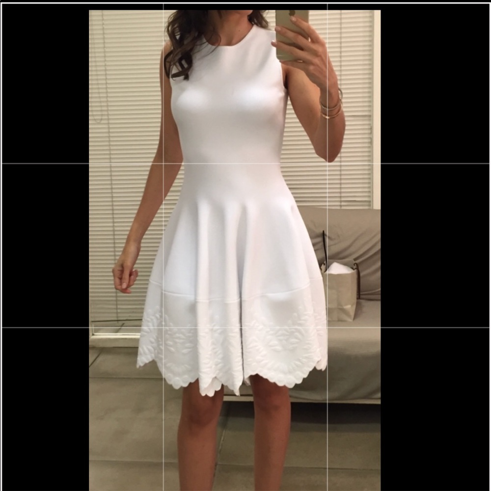 Alexander McQueen white embossed dress